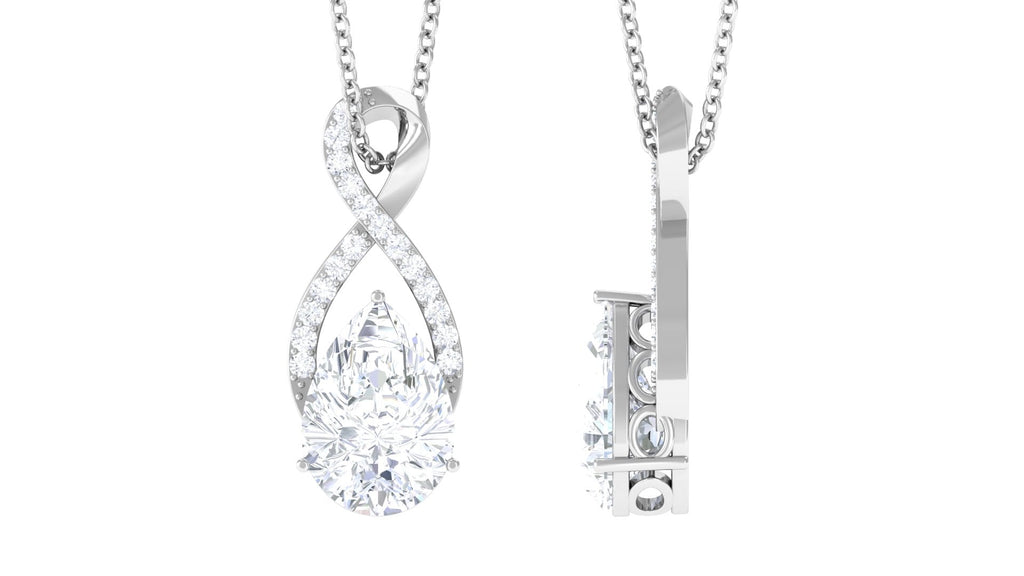 Certified 2 Carat Moissanite Infinity Pendant Necklace for Women