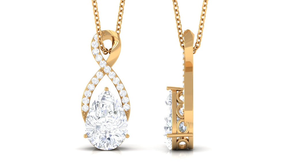 Certified 2 Carat Moissanite Infinity Pendant Necklace for Women