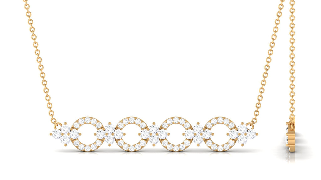 Certified Cubic Zirconia Bar Necklace for Women