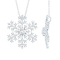 Cubic Zirconia Snowflake Necklace with Silver Chain