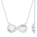 Certified Pear Shape Moissanite Infinity Necklace for Women
