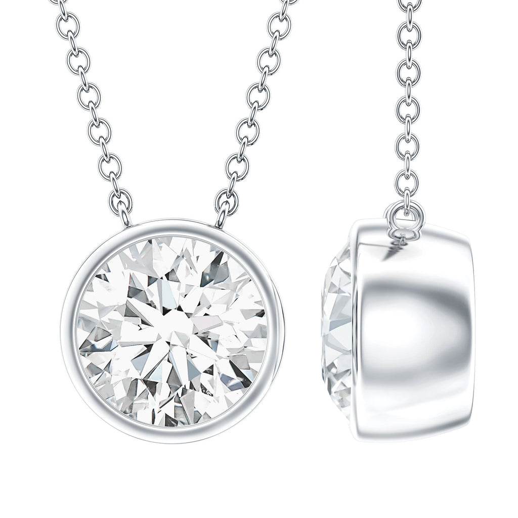 Round Cut 2 Carat Cubic Zirconia Solitaire Necklace