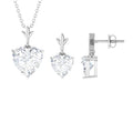 Certified 5 Carat Moissanite Heart Jewelry Set for Women