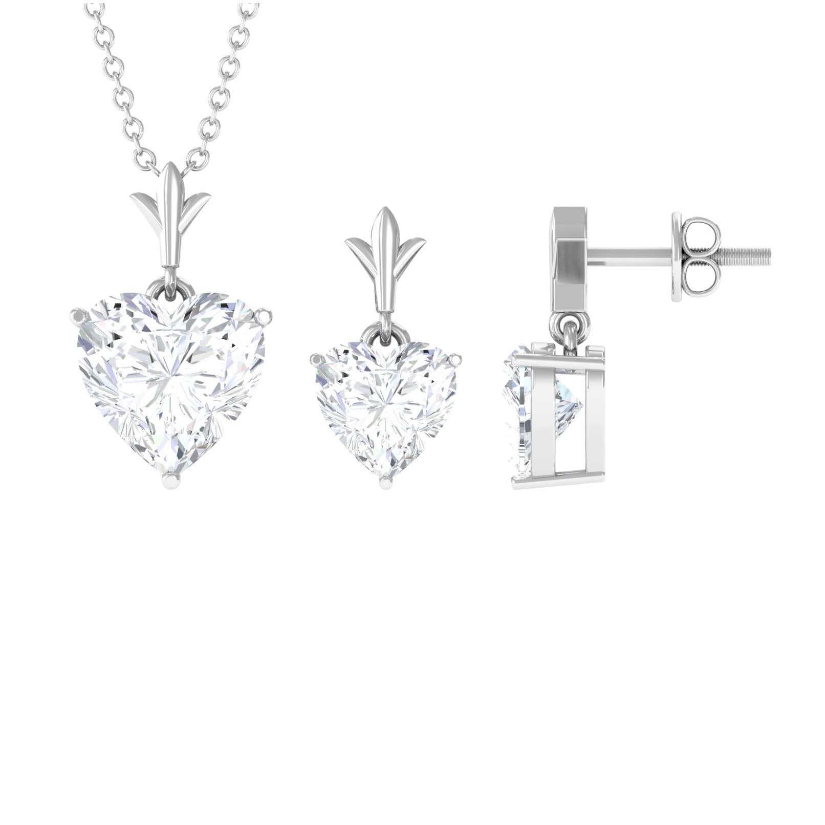 Certified 5 Carat Moissanite Heart Jewelry Set for Women