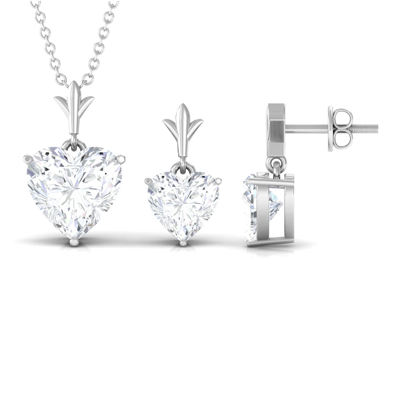 Certified 5 Carat Moissanite Heart Jewelry Set for Women