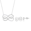 Moissanite Twin Infinity Interlock Jewelry Set