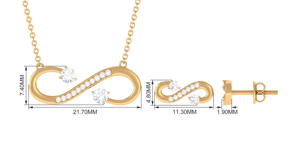 0.50 CT Simple Moissanite Infinity Jewelry Set