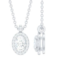 4X6 MM Oval Moissanite Bridal Pendant Necklace