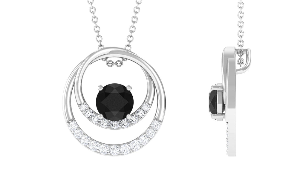 Lab Grown Black Diamond Eternity Necklace with White Diamond