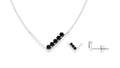 Created Black Diamond and Diamond V-Style Jewelry Set