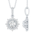 1 Carat Moissanite Vintage Inspired Necklace for Wedding
