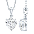 Sterling Silver 2 Carat Moissanite Heart Pendant Necklace