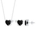 Heart Shape Lab Grown Black and White Diamond Devil Jewelry Set