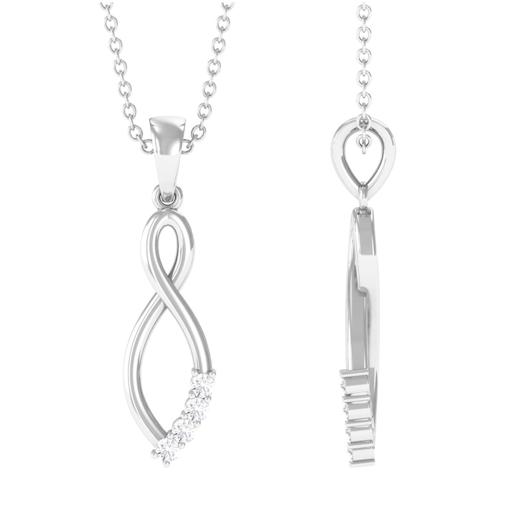 Natural Diamond Infinity Pendant Necklace for Women
