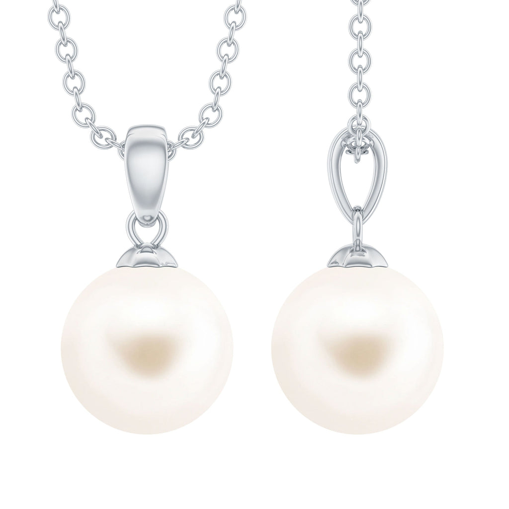 Natural 7.48 Carat Freshwater Pearl Solitaire Pendant Necklace