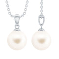 Natural 7.48 Carat Freshwater Pearl Solitaire Pendant Necklace