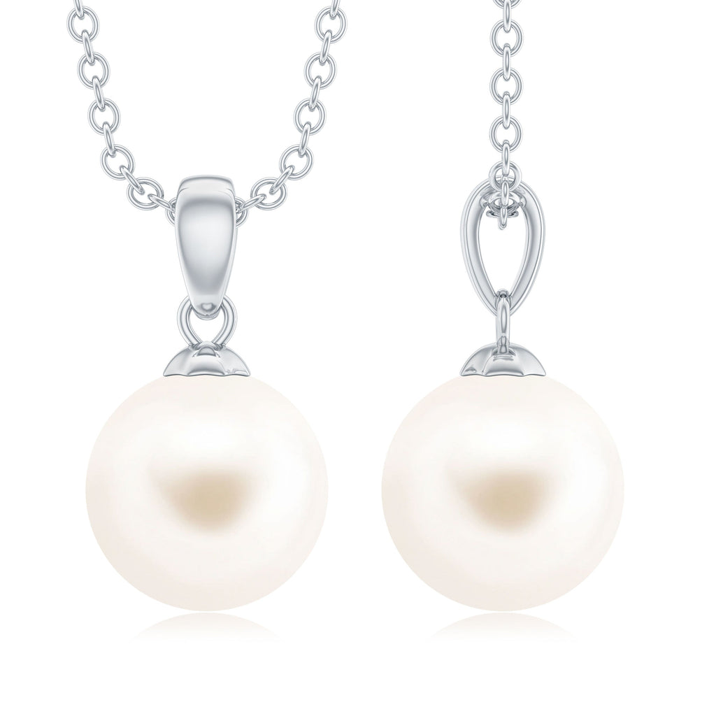 Natural 7.48 Carat Freshwater Pearl Solitaire Pendant Necklace