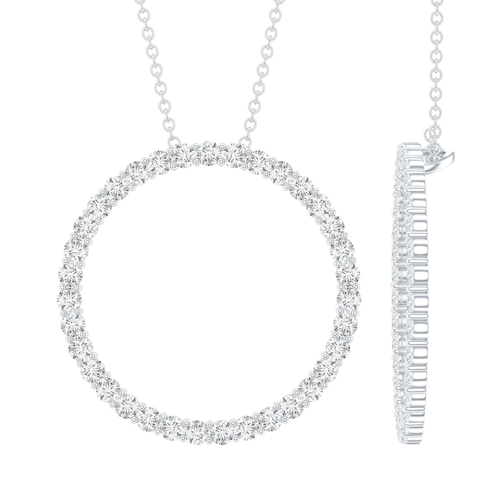 Certified Moissanite Eternity Circle Necklace with Chain