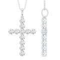 Certified Moissanite Cross Necklace With Silver Chain