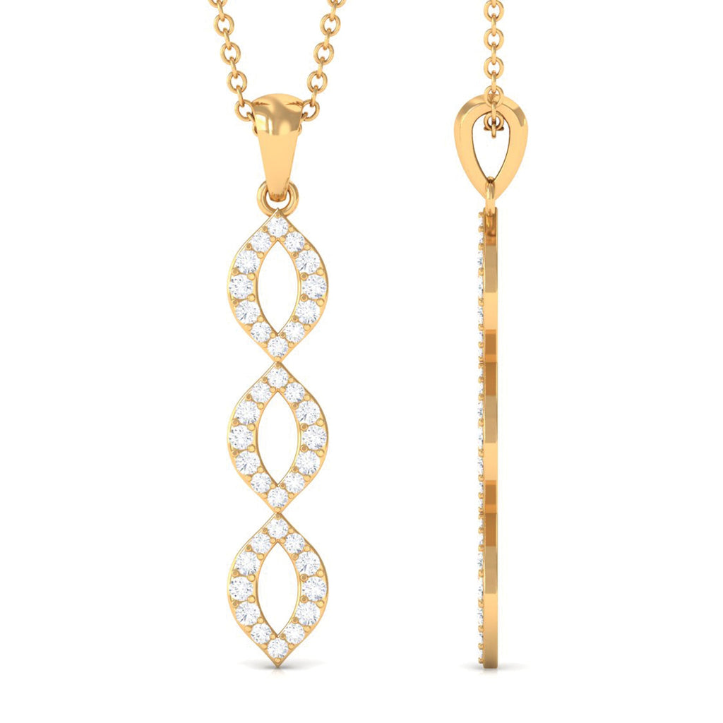 Round Moissanite Infinity Dangle Pendant