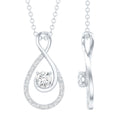 Certified Moissanite Silver Infinity Drop Pendant Necklace