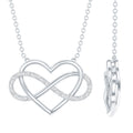Moissanite Infinity Heart Necklace In Sterling Silver