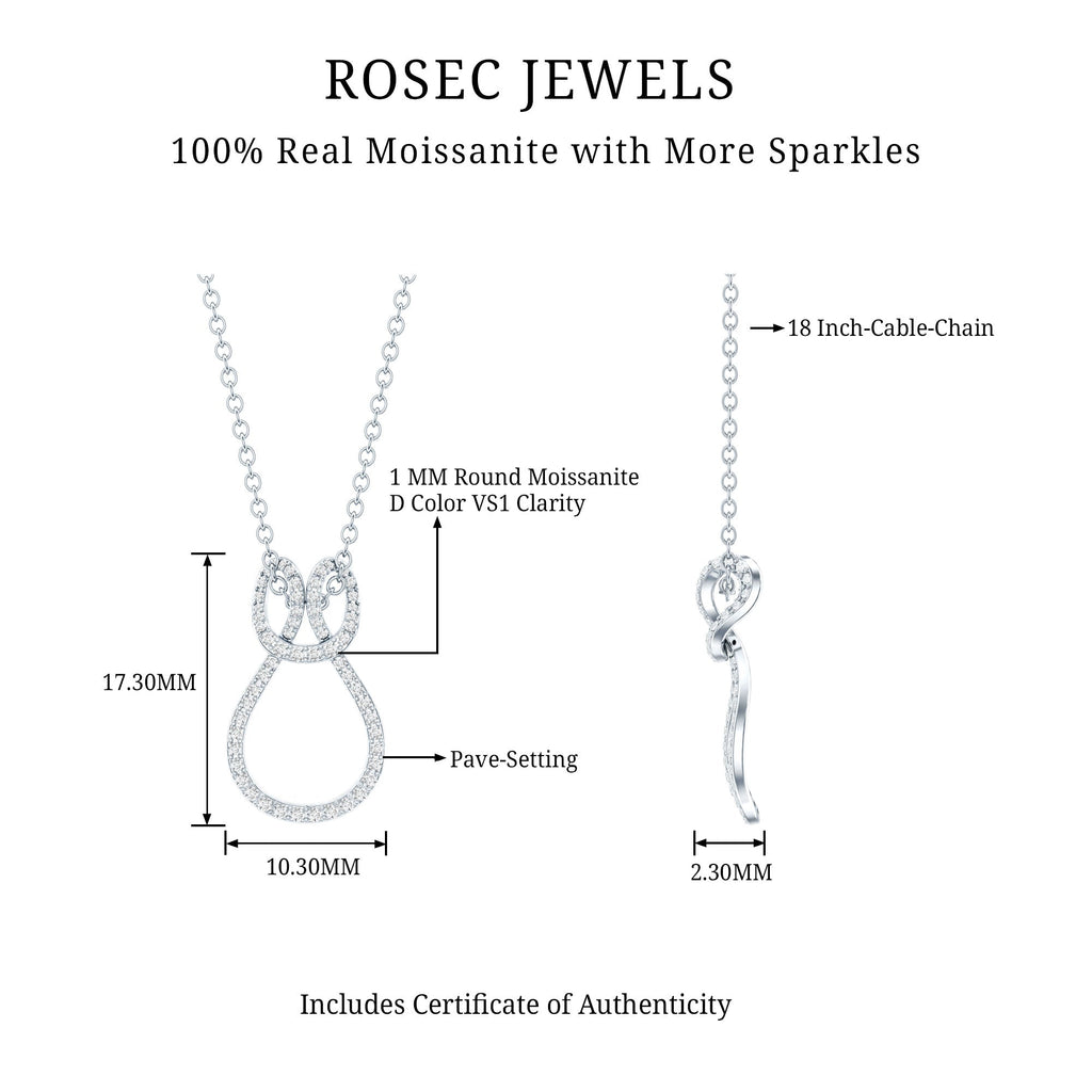 Classic Moissanite Twisted Infinity Pendant Necklace