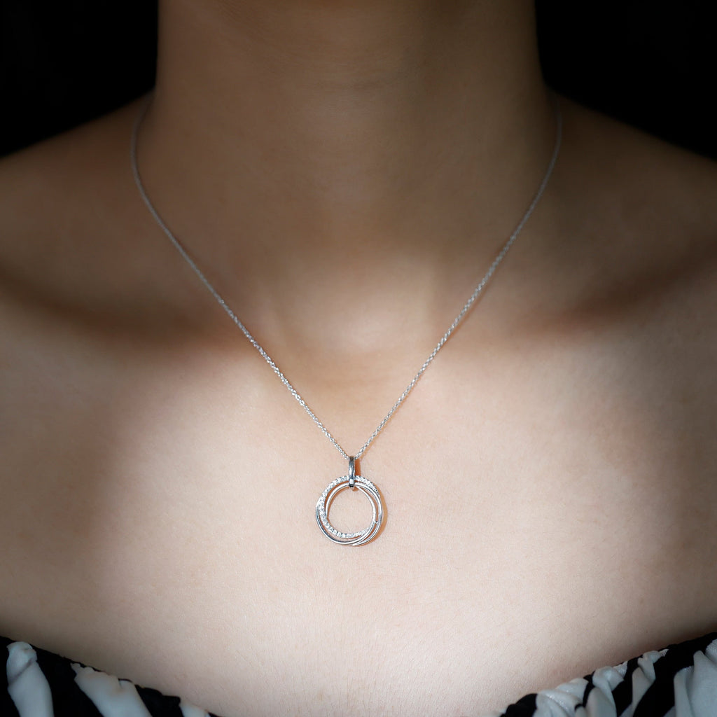 Certified Moissanite Open Circle Necklace for Women