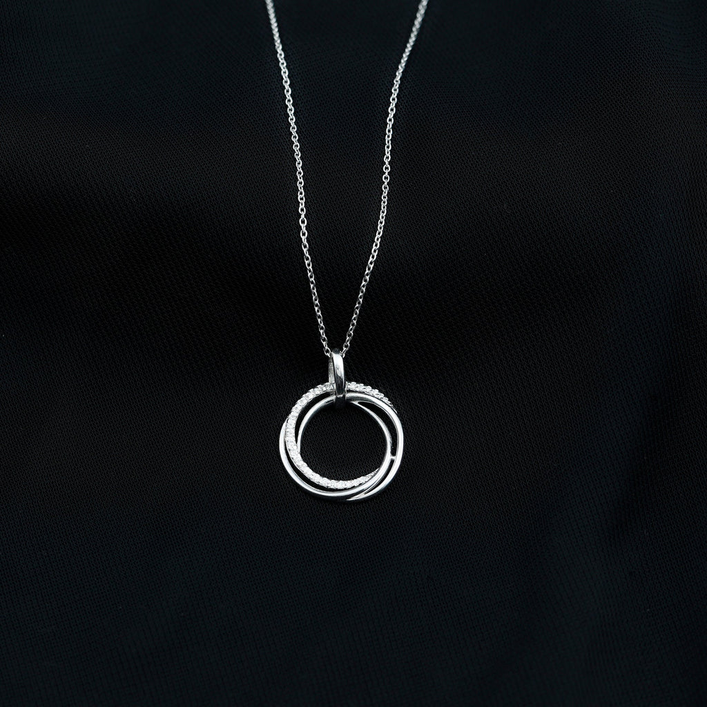 Certified Moissanite Open Circle Necklace for Women