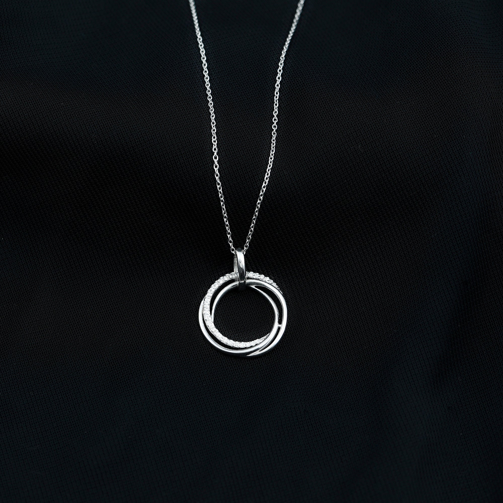 Certified Moissanite Open Circle Necklace for Women