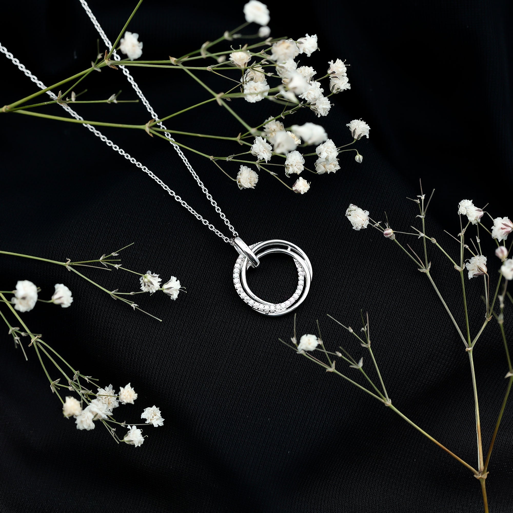 Certified Moissanite Open Circle Necklace for Women