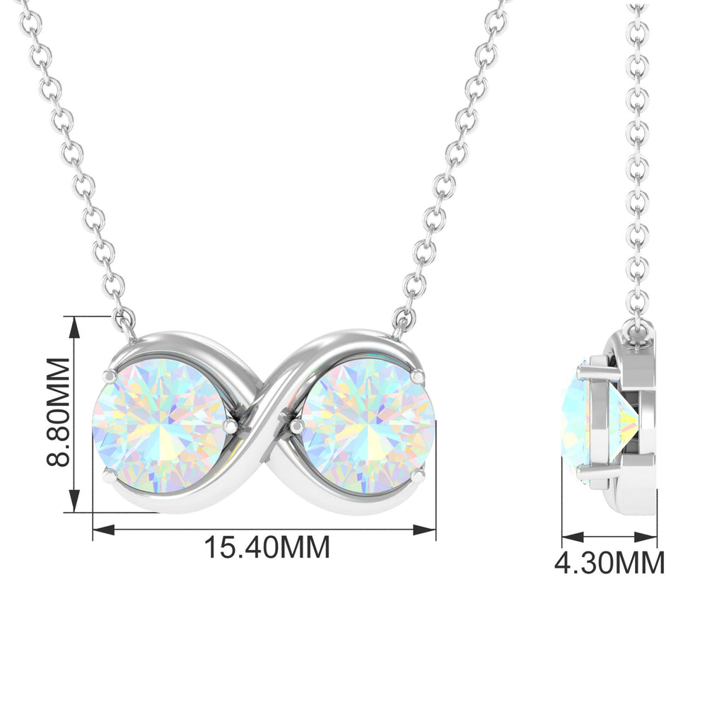 Real Ethiopian Opal 2 Stone Infinity Necklace for Women