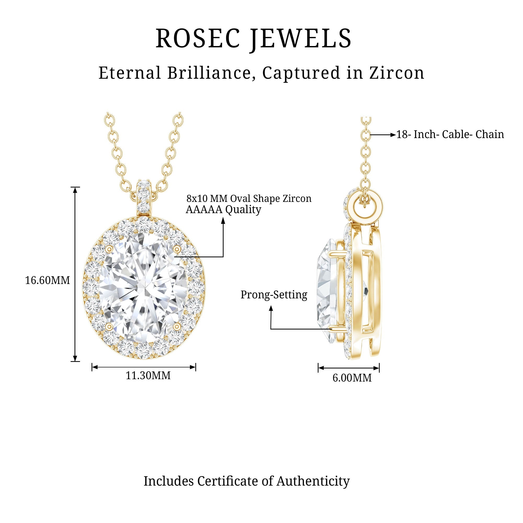 Oval Simulated Diamond Cocktail Halo Pendant