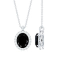 4.2 Carat Oval Shape Lab Created Black Diamond Statement Necklace