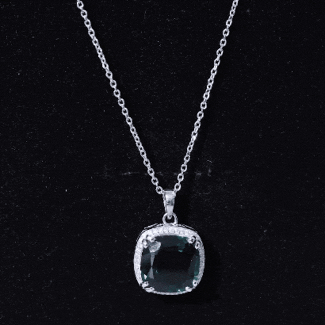 9 Carat Lab Grown Green Sapphire Statement Necklace
