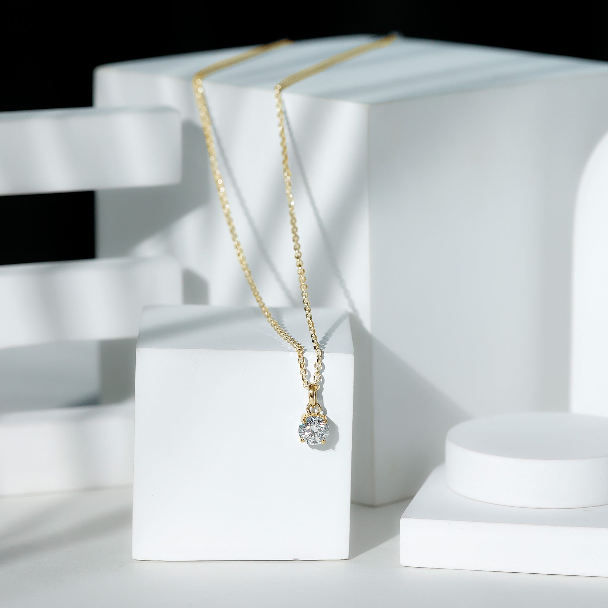 Lab Grown 1 Carat Single Diamond Necklace For Women