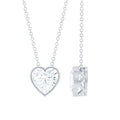 Bezel Set 8mm Lab Grown Diamond Heart Locket Necklace for Women