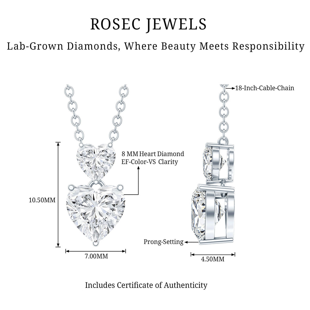 Certified Lab Grown Diamond Double Heart Promise Necklace