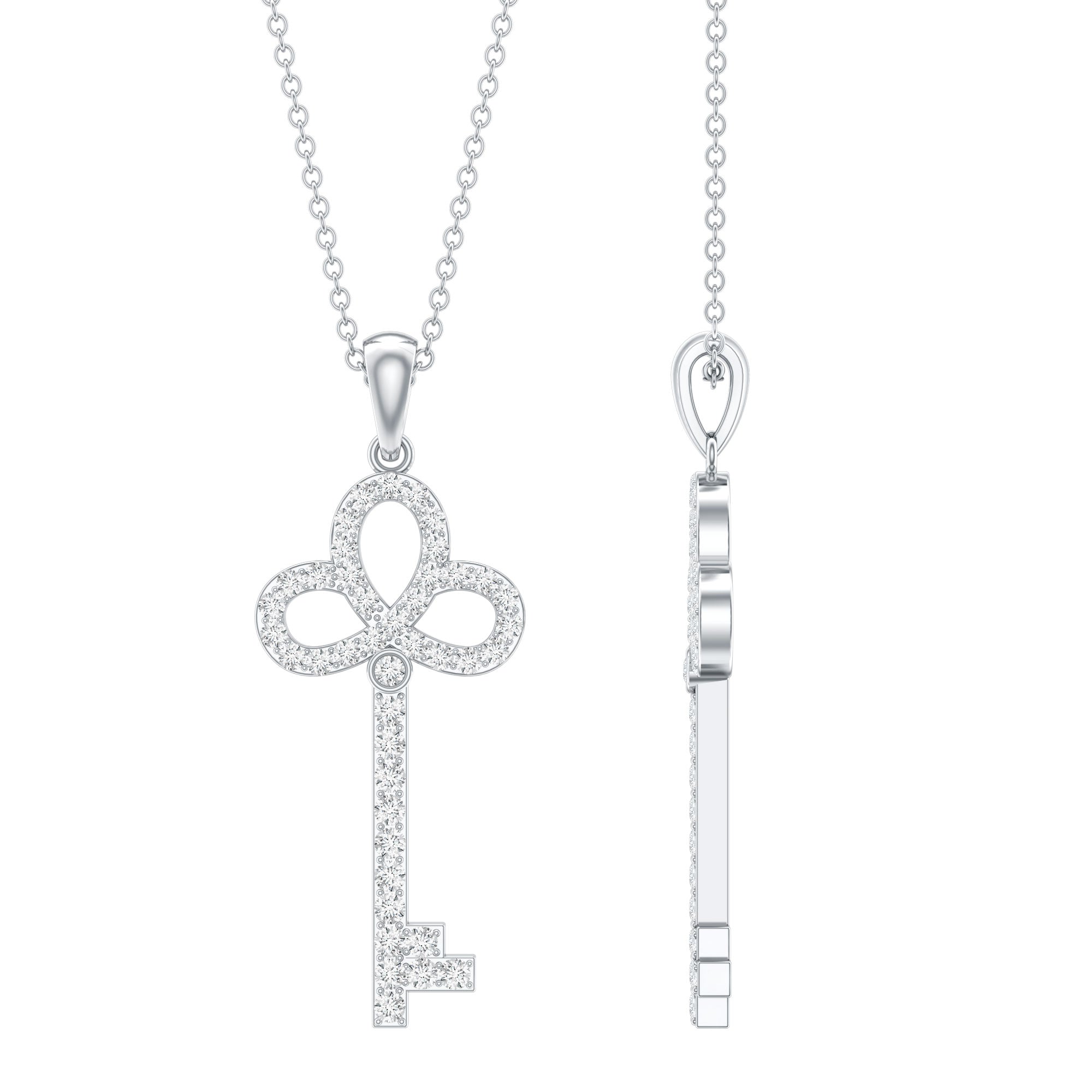 Certified Lab Created Diamond Key To My Heart Necklace