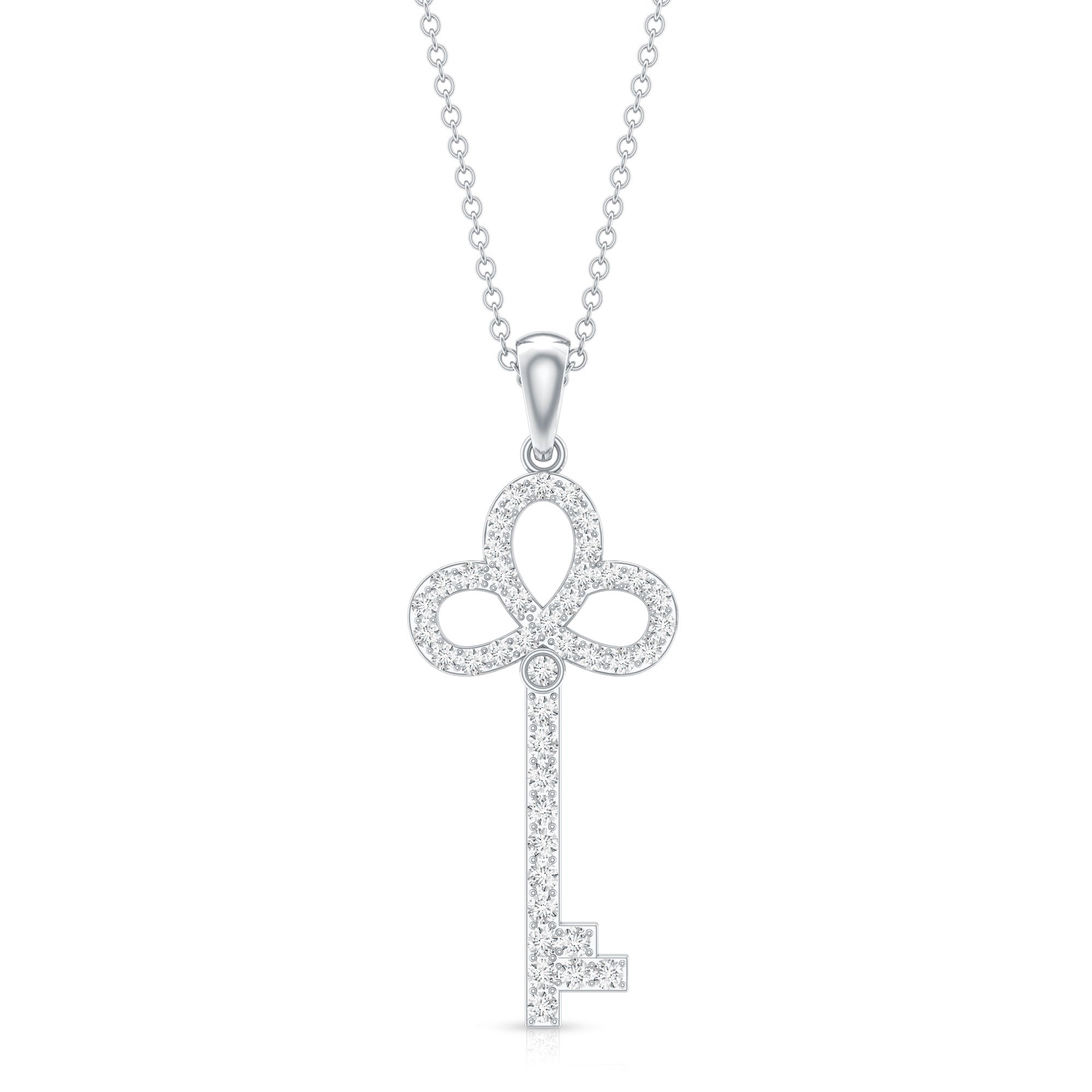 Certified Lab Created Diamond Key To My Heart Necklace