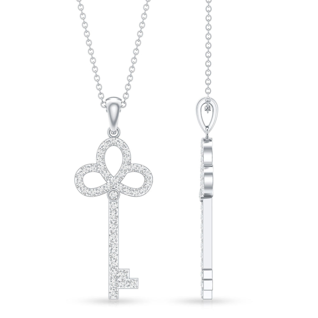 Certified Lab Created Diamond Key To My Heart Necklace