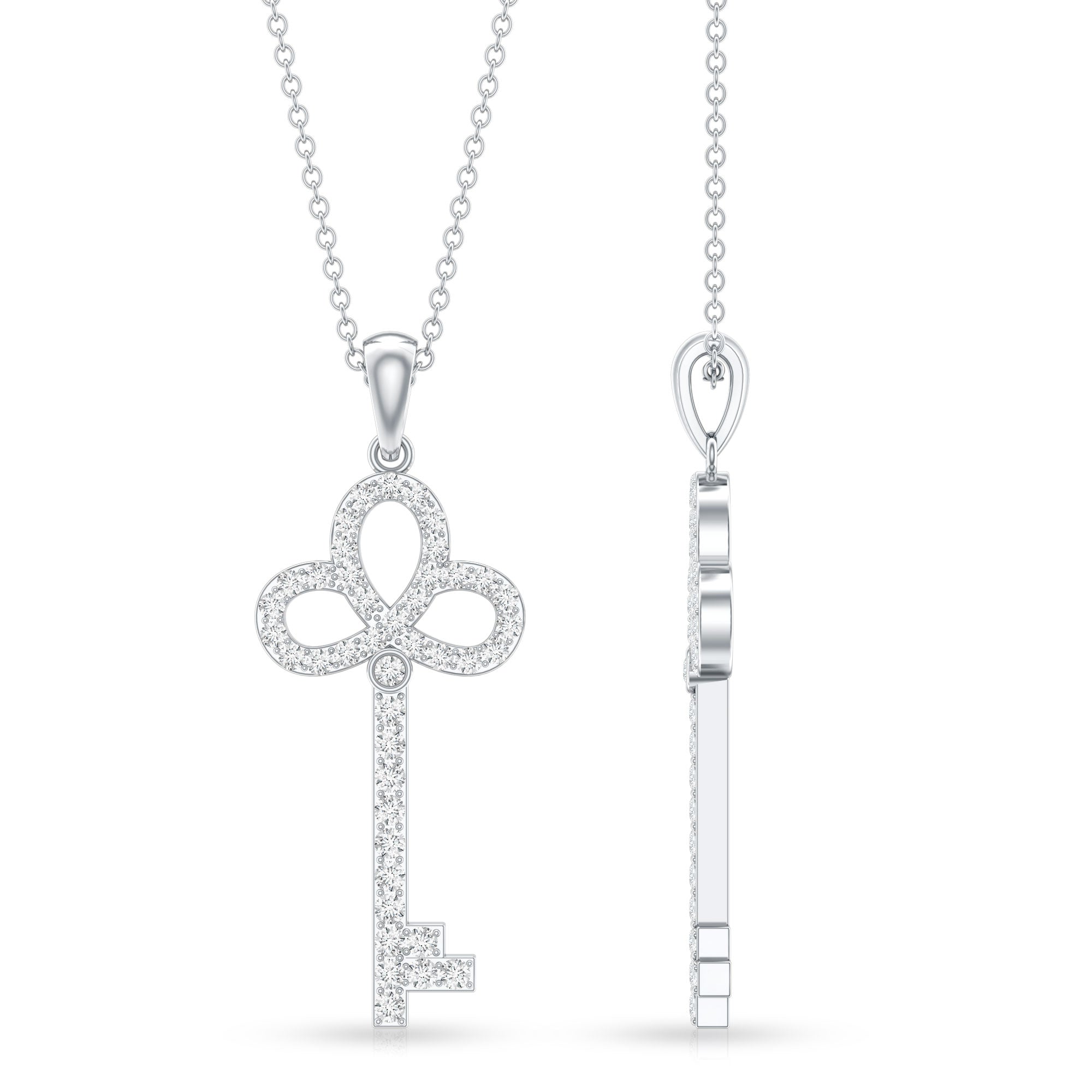 Certified Lab Created Diamond Key To My Heart Necklace