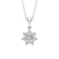 Natural Diamond Flower Pendant Necklace