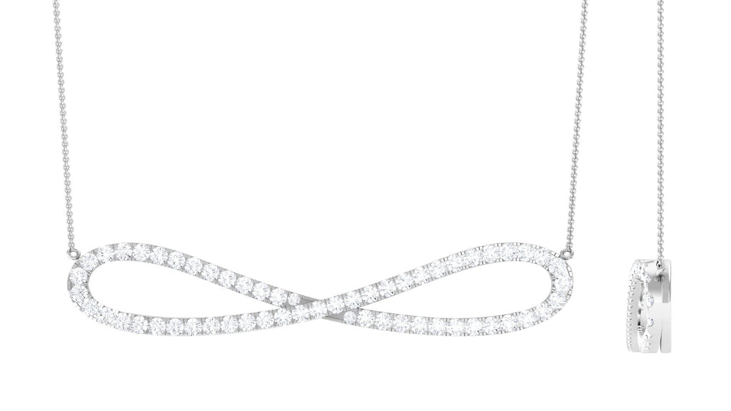 Pave Set Moissanite Infinity Necklace with Certificate