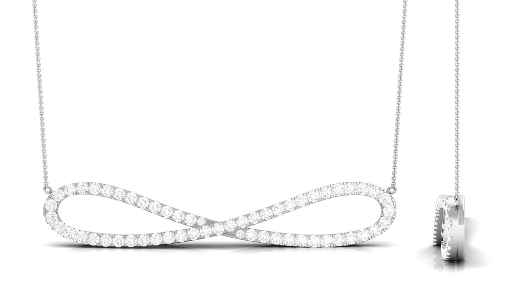 Pave Set Moissanite Infinity Necklace with Certificate