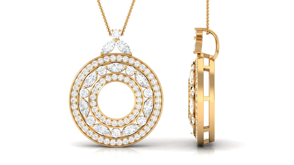 3/4 CT Certified Moissanite Vintage Pendant Necklace