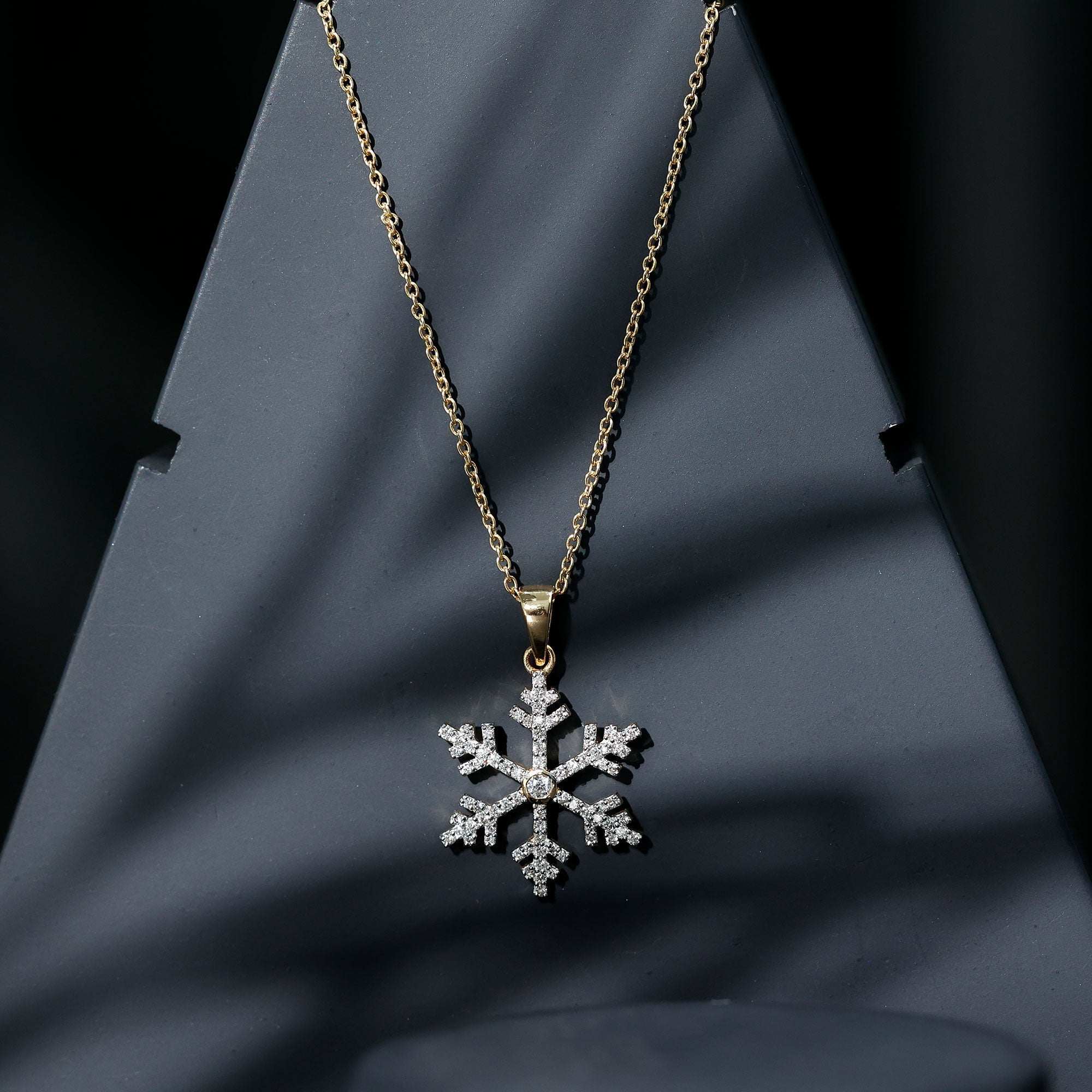 Certified Moissanite Frozen Snowflake Pendant Necklace