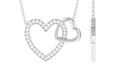 Certified Moissanite Double Heart Necklace for Women