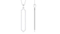 Elongated Hexagonal Moissanite Pendant Necklace with Certificate