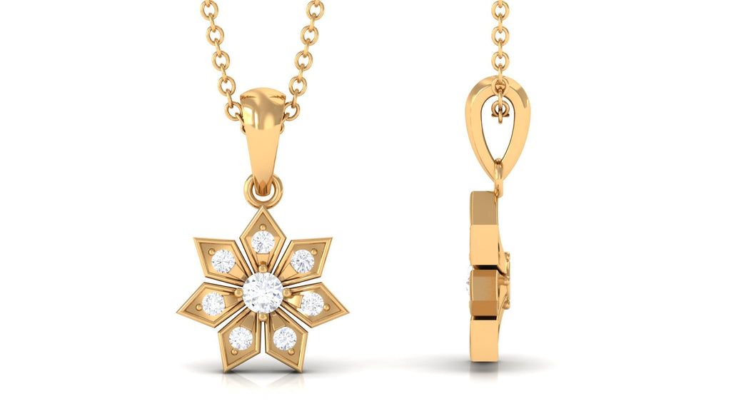 1/4 CT Certified Moissanite Flower Pendant